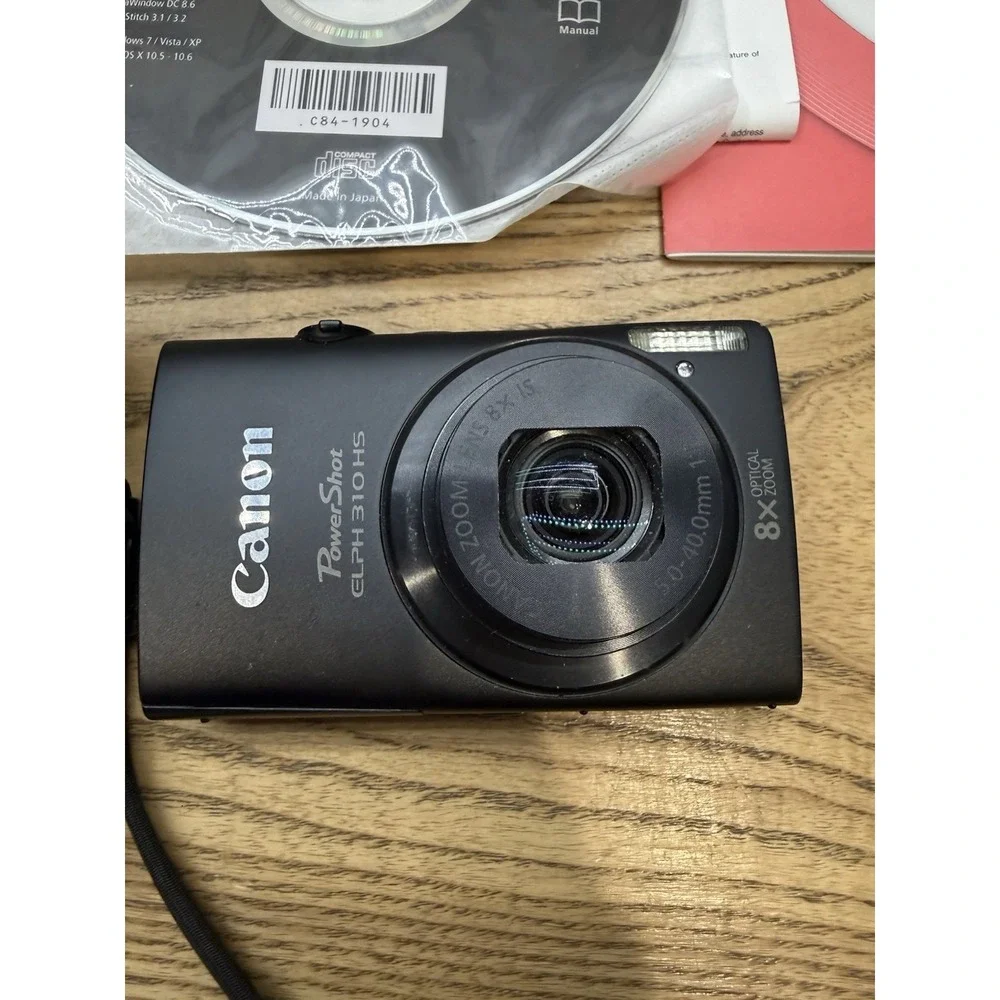 Canon PowerShot ELPH 310 HS 12.1MP Digital Camera Black 8x Zoom - Tested